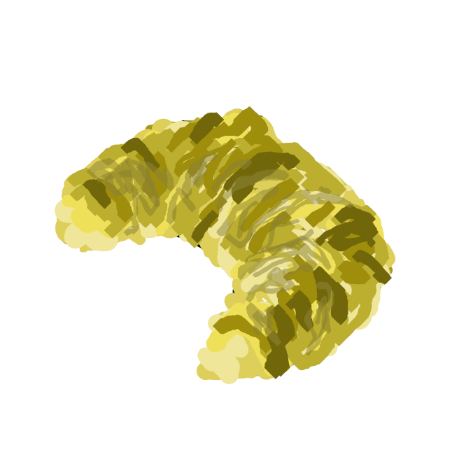 【croissant】 バターを多く使って焼いた三日月形のパン。